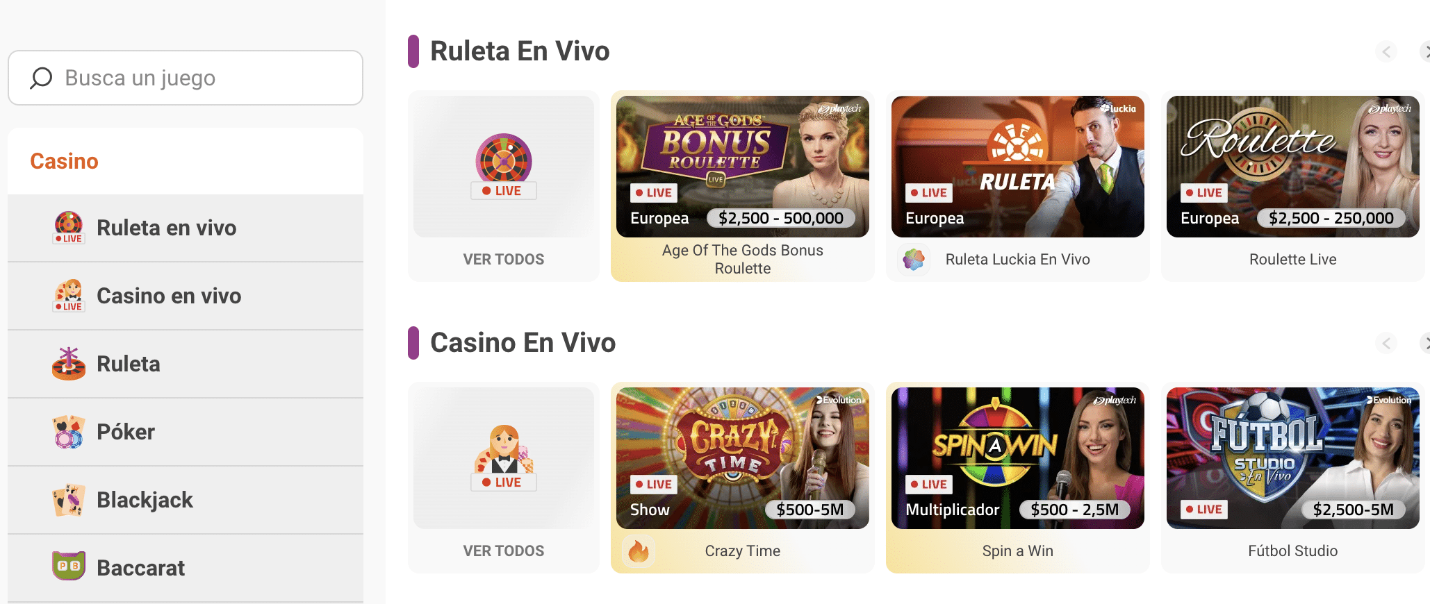 casino en vivo luckia